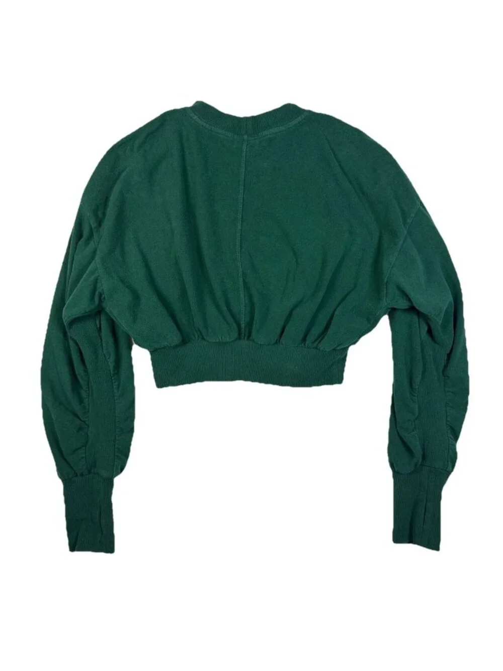 Sweaty Betty Women Green Size 6 Delight Crop Fleece Athleisure Sweatshirt